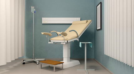 Prenatal room. Hospital. 3D rendering