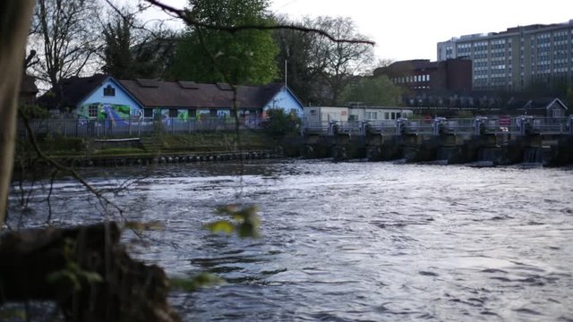 Weir in a city, England