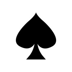 Fototapeta premium Playing card spade suit flat icon