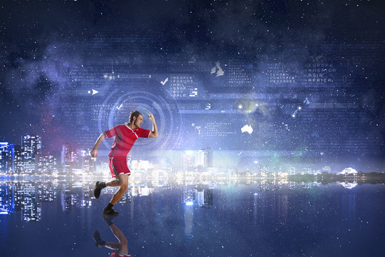 Never stop running . Mixed media - Powered by Adobe