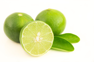 fresh lime isolated on a white background