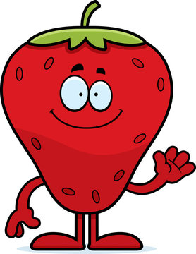 Cartoon Strawberry Waving