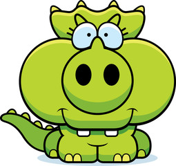 Cartoon Triceratops Smiling