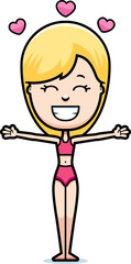 Cartoon Teen in Swimsuit Hug