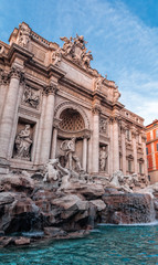 Fototapeta na wymiar The ornate facade of the Trevi Fountain, Rome