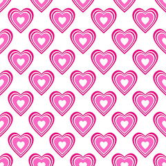 Valentine's day seamless patterns. Endless texture with hearts in pink and white. For invitations, scrap-booking, cards, posters. 