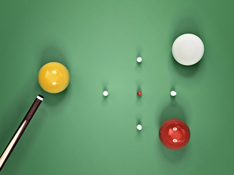 Aerial View Of Snooker Table