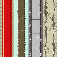 Obraz premium Four top-down backgrounds for creating video game set 6