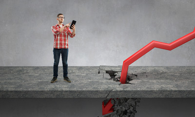 Fototapeta premium Fall and depreciation . Mixed media