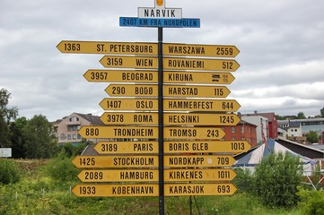 Wegweiser in Narvik