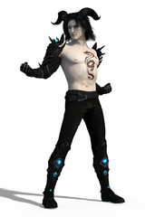 3d render of a handsome magician faun creature