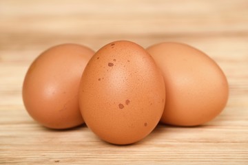 eggs on a wooden background