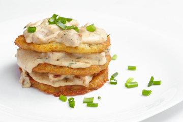 potato pancake with sauce