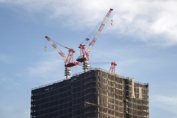 Buildings construction in Tokyo, Japan