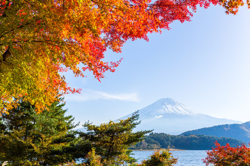 Lake Kawaguchi and Mount Fuji in Autumn