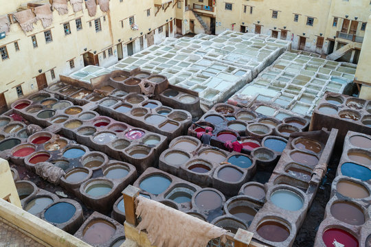 Tanneries of Fes - Morocco.