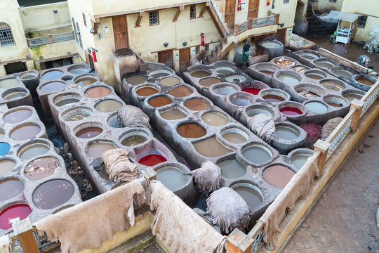 Tanneries of Fes - Morocco.
