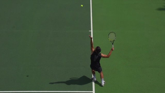 Tennis Player Serves and Celebrates 