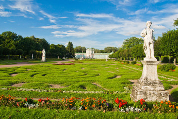 garden with statues