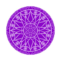 Vector Violet Color Flower mandala over white