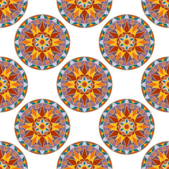 Vector Seamless Floral Mandala Pattern