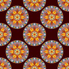 Seamless Floral Mandala Pattern.