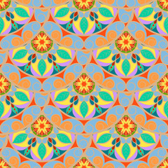 Seamless Floral Mandala Pattern