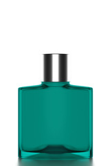 Glass bottle of male perfume 3d illustration