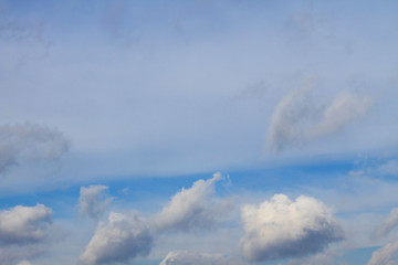 White clouds in the blue sky