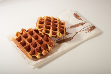 Belgian waffles isolated
