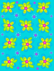 Big Button Blooms on Deep Aqua