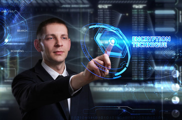 Business, Technology, Internet and network concept. Young busine