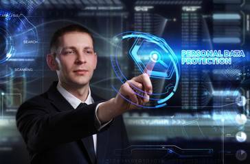 Business, Technology, Internet and network concept. Young busine