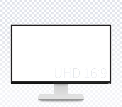 monitor vector mockup, realistic display with blank screen