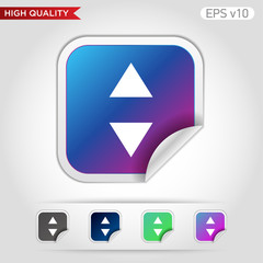 Colored icon or button of arrows symbol with background