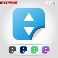 Colored icon or button of arrows symbol with background