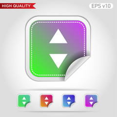 Colored icon or button of arrows symbol with background