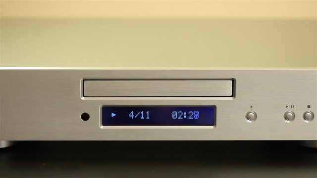 Cd player playing a disc