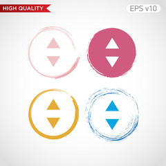 Colored icon or button of arrows symbol with background