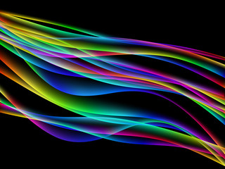 dinamyc flow, stylized  waves, vector