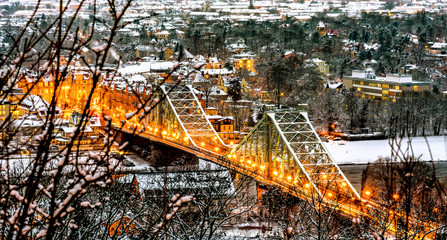 Die Loschwitzer Brücke in Dresden, ( Deutschland )