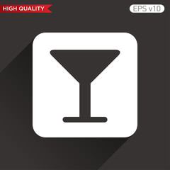 Colored icon or button of alcohol glass symbol with background