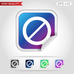 Colored icon or button of stop symbol with background