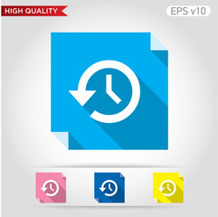 Colored icon or button of timer symbol with background