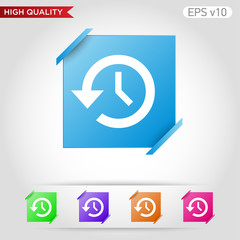 Colored icon or button of timer symbol with background