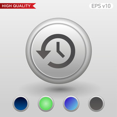 Colored icon or button of timer symbol with background