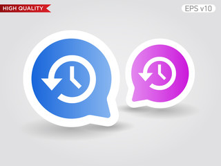 Colored icon or button of timer symbol with background