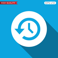 Colored icon or button of timer symbol with background