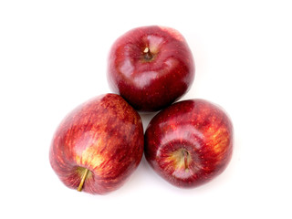 Red apples on a white background
