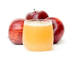 fresh and healthy natural apple juice and apples